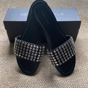 Kendall & Kylie Black Studded Sandals. Size 10